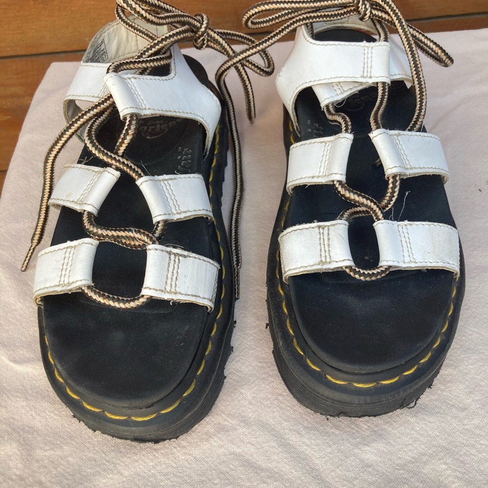 Dr. Martens Black and White Sandals UK 4